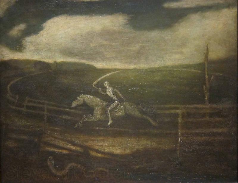 Albert Pinkham Ryder Die Rennbahn oder der Tod auf einem fahlen Pferd Norge oil painting art